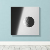 土星の月ミマス キャンバスプリント (インサイチュ (ウッドフロア))