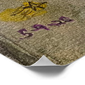 土星の水彩リングや輪 ポスター (角)