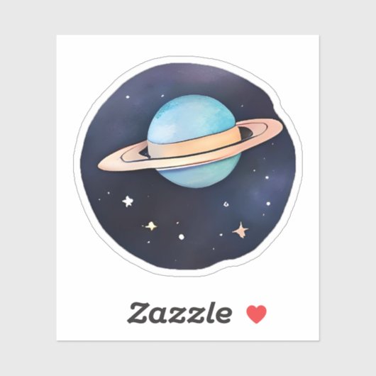 土星の水色の輝き シール (シート)