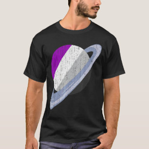 土星の異常フラッグLgbt Aceプライド月Equali Tシャツ