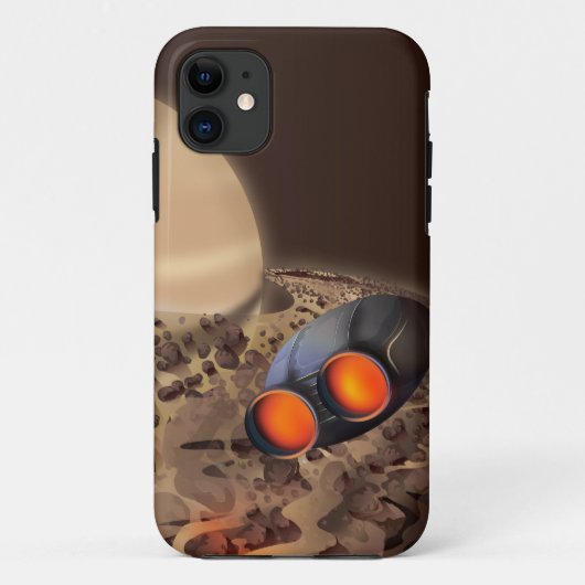 土星の輪を探索しよう トラベルポスター Case-Mate iPhoneケース (裏面)