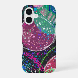 土星の輪:マキシマリスト抽象芸術 iPhone 16ケース