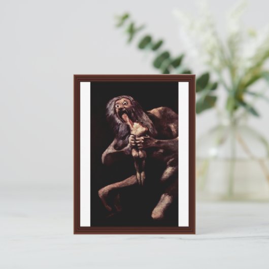 土星はピントゥラスのネグラから彼の息子を掘り出す ポストカード (スタンド正面)