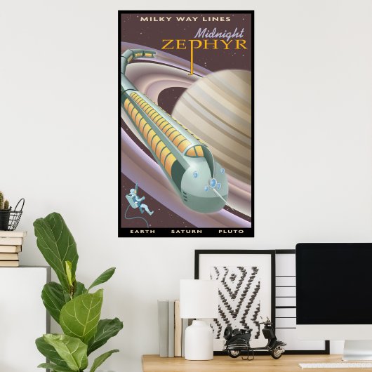 土星への旅行 ポスター (ホームオフィス)