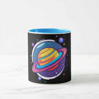 土星プラネットコーヒーマグ – 宇宙デザインが広がるスペースギフト マグカップ