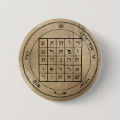 土星ボタンの第2星形五角形 缶バッジ (正面)