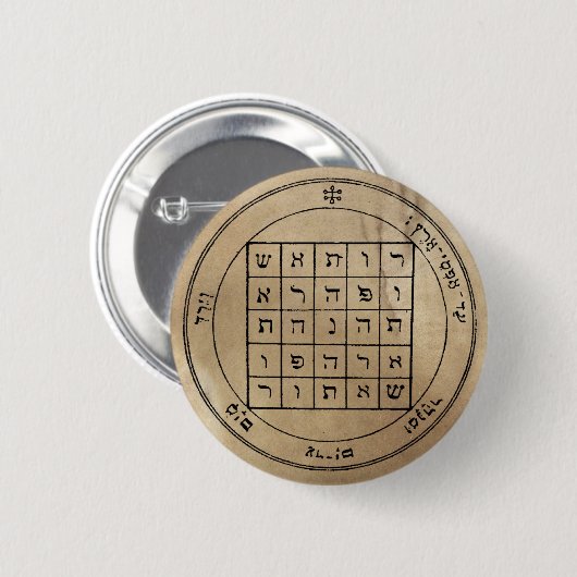 土星ボタンの第2星形五角形 缶バッジ (正面&裏面)