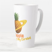 土星リングや輪軌道付き宇宙パイナップル カフェラテマグ (右アングル)