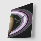 土星リングや輪 スクエア壁時計 (傾斜)