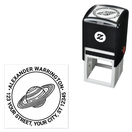 土星リングや輪#4名前差出人住所 セルフインキングスタンプ (インサイチュ)