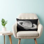 土星レトロインスパイアモノクロ惑星宇宙 ランバークッション (椅子)