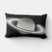 土星レトロインスパイアモノクロ惑星宇宙 ランバークッション (裏面)