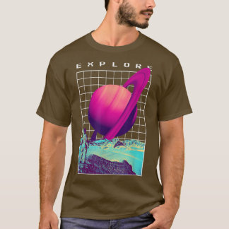 土星レトロ宇宙飛行士を探索 – アストラル宇宙飛行士 Tシャツ