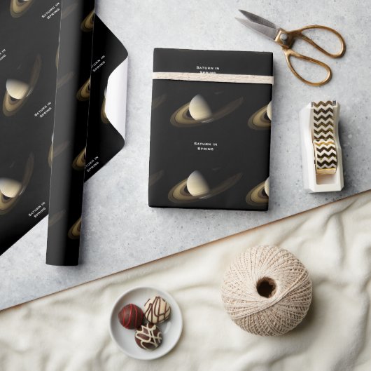 土星春Equinox、カッシーニ – ホイヘンス ラッピングペーパー (クラフト)