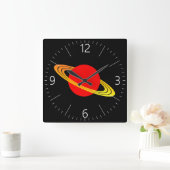 土星 スクエア壁時計 (ホーム)
