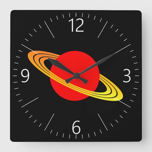 土星 スクエア壁時計 (正面)