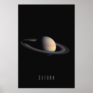 土星 – Sのリング付き巨人と宝石太陽の。 ポスター