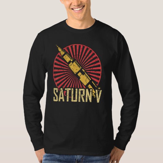 土星Vロケット打ち上げ車両宇宙アメリカンSpac Tシャツ (正面)