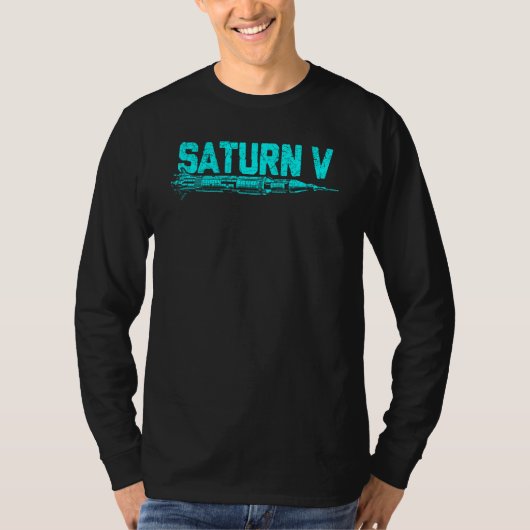 土星Vロケット打ち上げ車両宇宙アメリカンSpac Tシャツ (正面)