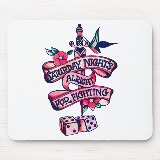 土曜の夜は戦っても大丈夫 マウスパッド (正面)