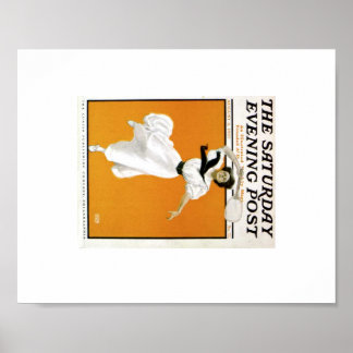 土曜夕べポストヴィンテージテニス女性 ポスター