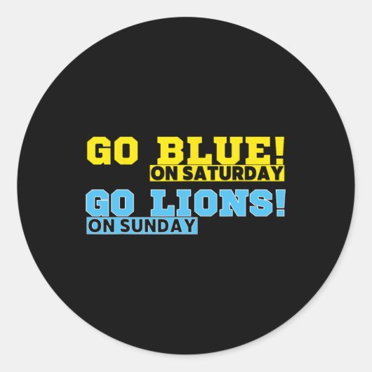 土曜日に青く行くライオンズの日曜日のサッカーFa ラウンドシール (正面)