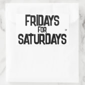 土曜日のための金曜日 – 週末のしゃれ 長方形シール (バッグ)