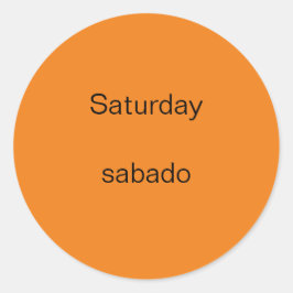 土曜日のサバド英語からステッカースペインのへ ラウンドシール
