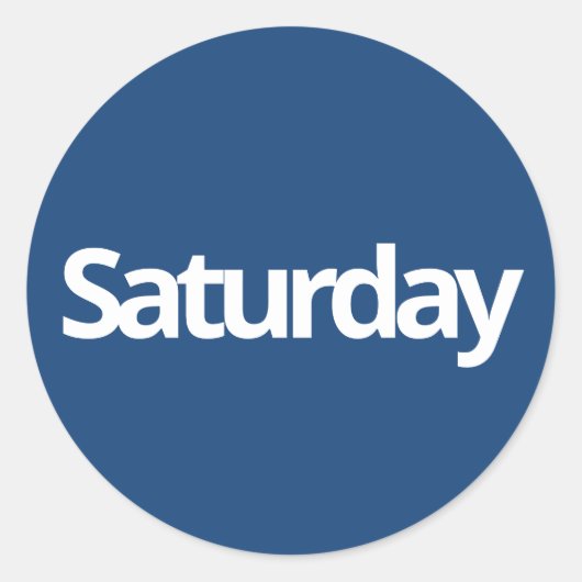 土曜日の日計画供給シンプルネイビーホワイト ラウンドシール (正面)