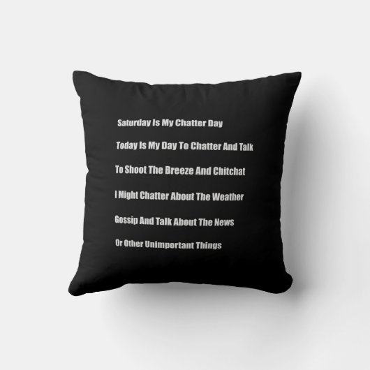土曜日は私のおしゃべりの日だ クッション (裏面)
