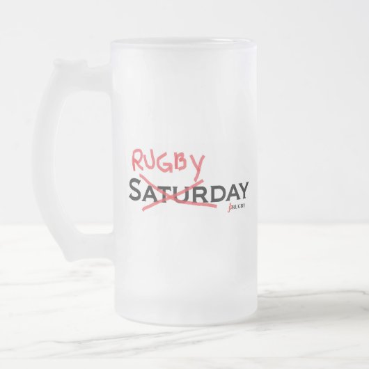 土曜日X Rugbyday フロストグラスビールジョッキ (左)