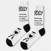 土曜詩ソックス – トレンディーおもしろい, White&Black ソックス (左)