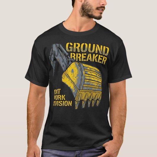 土木の仕事の先駆者 グラウンド・ブレイカー部門 建設ギフト Tシャツ (正面)