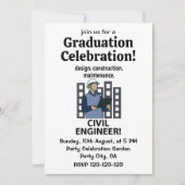 土木エンジニアの設計と建設 土木エンジニア 招待状 (正面)