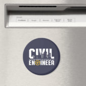 土木工おもしろい士エンジニアリング生 マグネット (インサイチュ (食洗機))