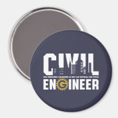 土木工おもしろい士エンジニアリング生 マグネット (正面/裏面)