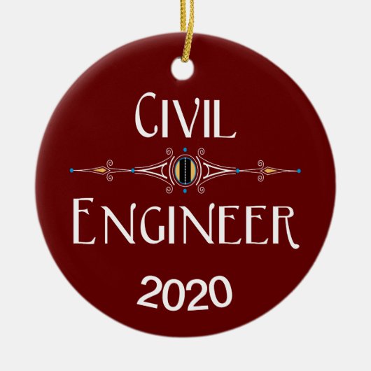 土木工学科装飾線 セラミックオーナメント (正面)