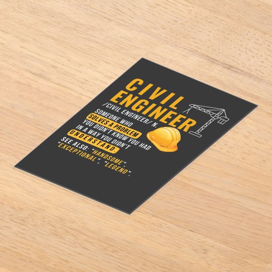 土木技おもしろい術者定義アクリル招待状 アクリル招待状 (レイダウン)