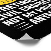 土木技おもしろい退職した術士 ポスター (角)