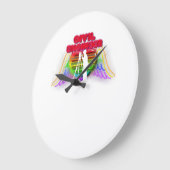 土木技カラフルおもしろい術プレゼント ラージ壁時計 (傾斜)