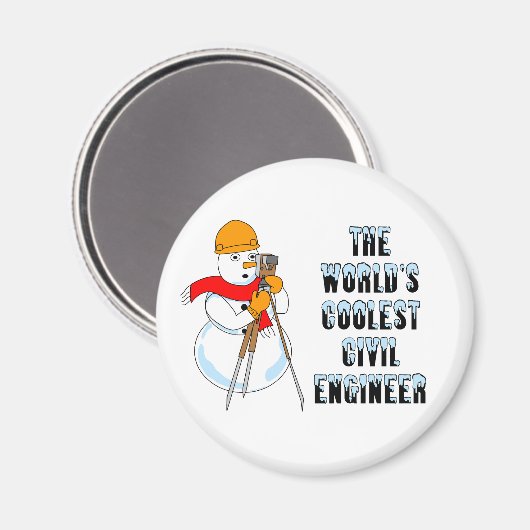 土木技クール術者のゴルフボール マグネット (正面/裏面)