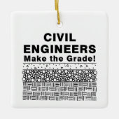 土木技師が級を挙げる セラミックオーナメント (正面)