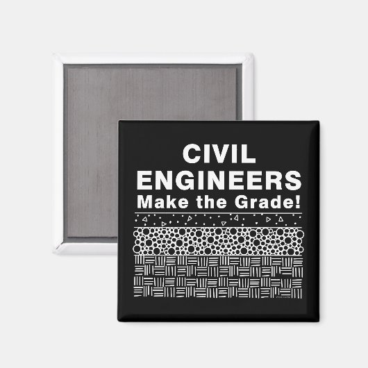 土木技師が級を挙げる マグネット (正面/裏面)