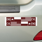 土木技師のあずき色はステッカーに印を付けます バンパーステッカー (車上)