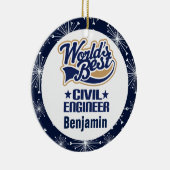 土木技師のパーソナライズなギフトのオーナメント セラミックオーナメント (右)