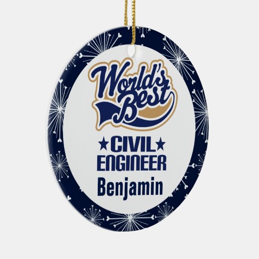 土木技師のパーソナライズなギフトのオーナメント セラミックオーナメント (右)