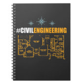 土木技師のワイシャツ-土木技師学生 ノートブック (正面)