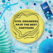 土木技師の黄色い等高線 ペーパープレート (パーティー)