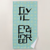 土木技師キャラクタービーチタオル ビーチタオル (正面)