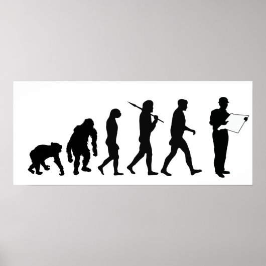 土木技師ビルダーの数量の測量士の進化 ポスター (正面)